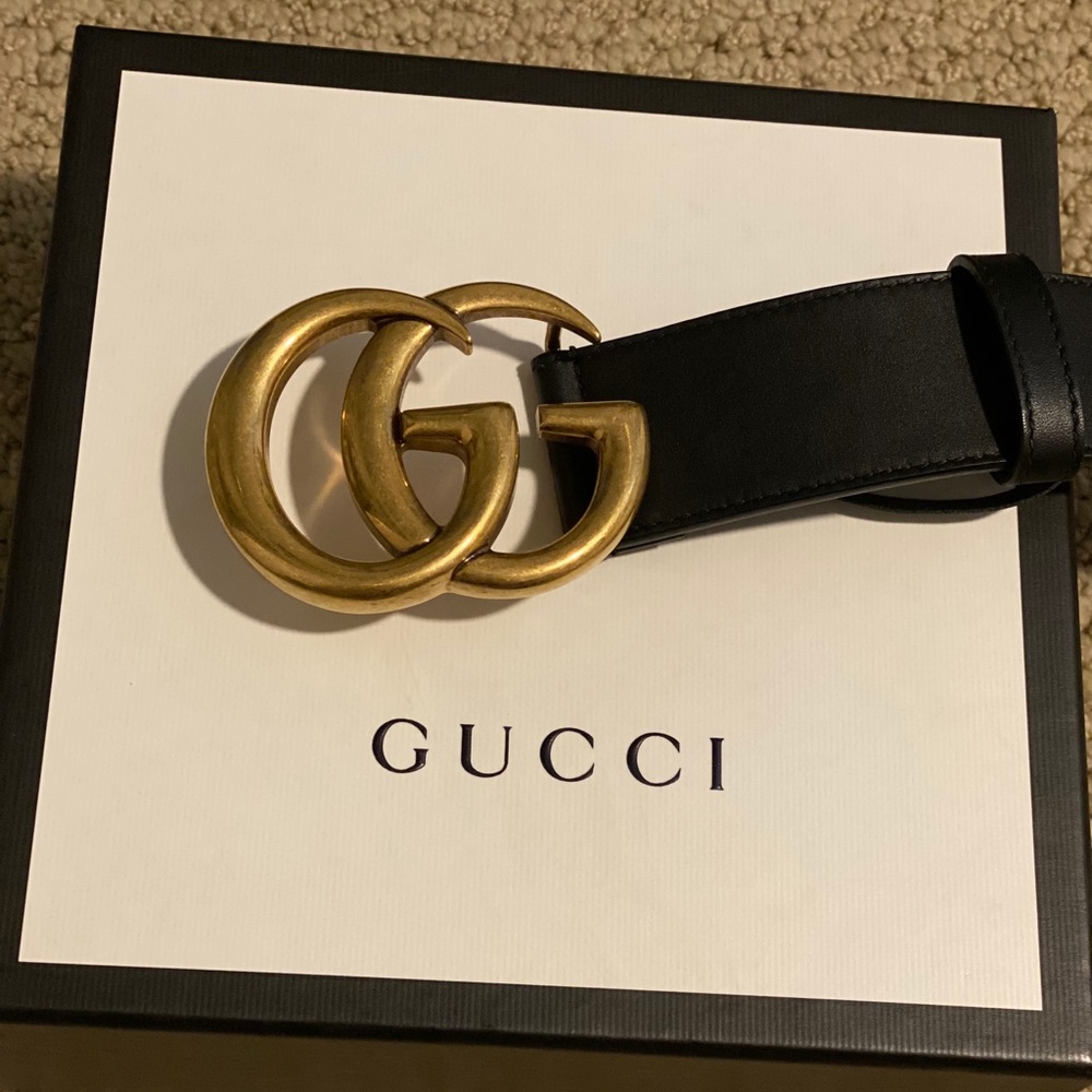 1.5 inch Black Gucci Belt